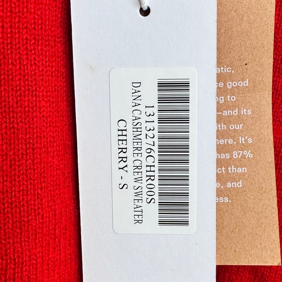 NWT $168 Reformation Dana Cashmere Crew Cherry Red Sweater - Picture 4 of 11